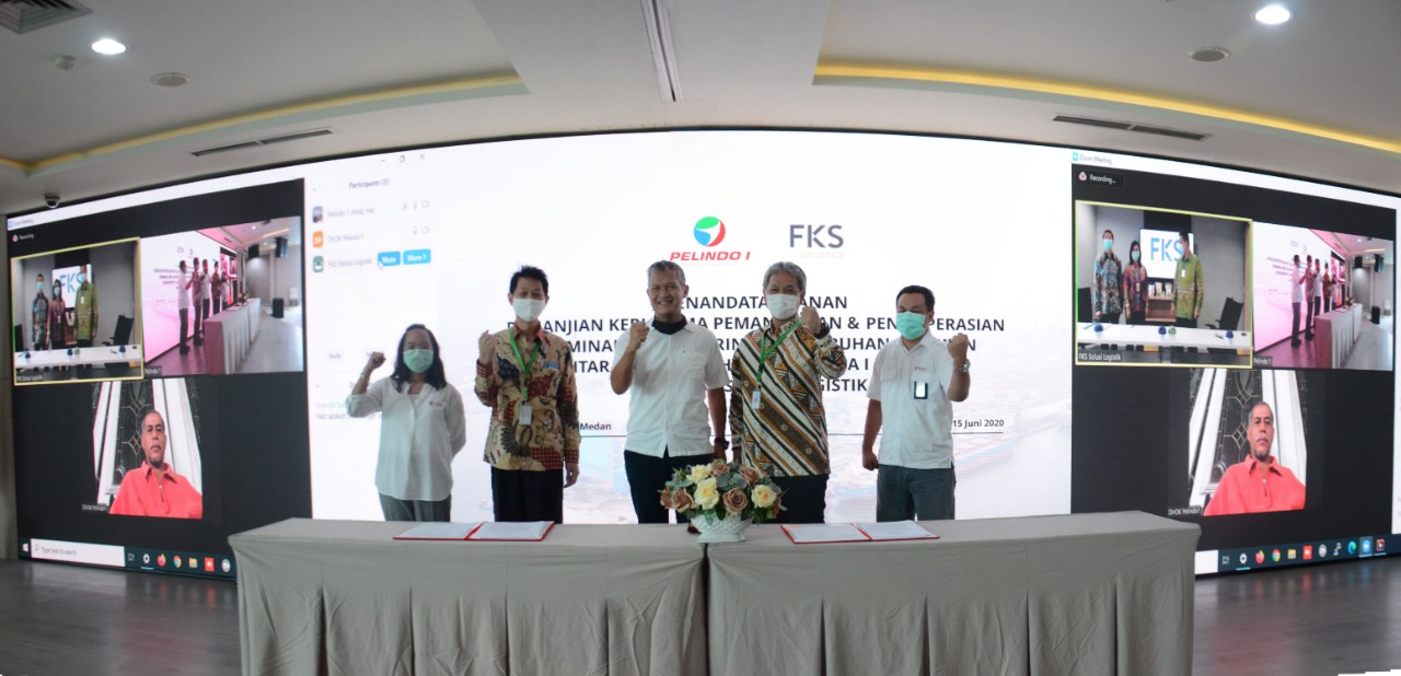 Pelindo 1 dan FKS Solusi Logistik Tandatangani Kerjasama Pengoperasian Terminal Curah Kering di Pelabuhan Belawan 1