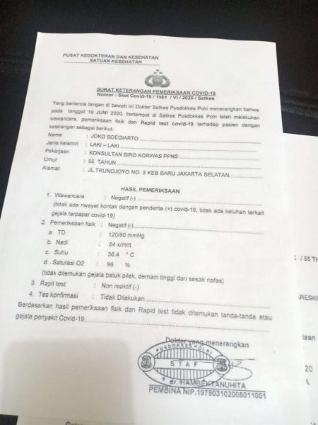 Djoko Tjandra 'Konsultan Karo Korwas' di Bareskrim Polri 15