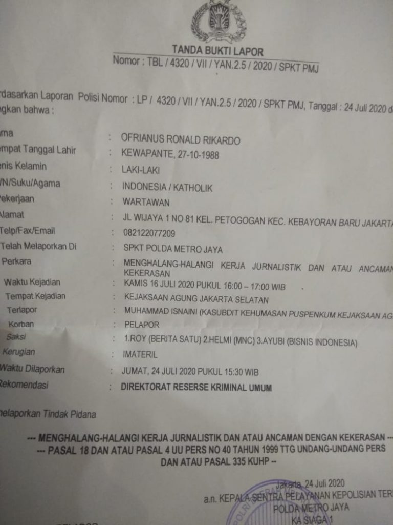 Dinilai Berlaku Kasar, Pejabat Kejagung Dipolisikan Wartawan 13