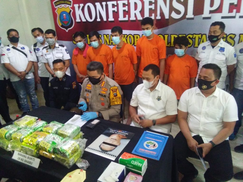 Jaringan Narkoba Internasional Manfaatkan Mess Sekda Pemko Tajungbalai, 18 Kg Sabu Diamankan 10