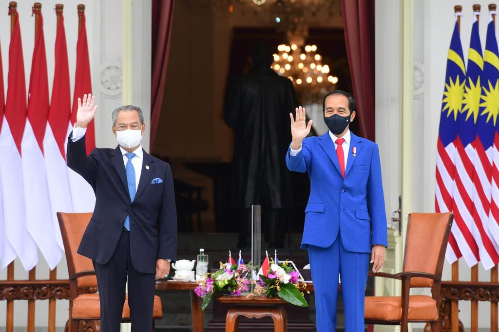 Presiden Jokowi Sambut Kunjungan Resmi Perdana Menteri Malaysia Muhyiddin Yassin di Istana Merdeka