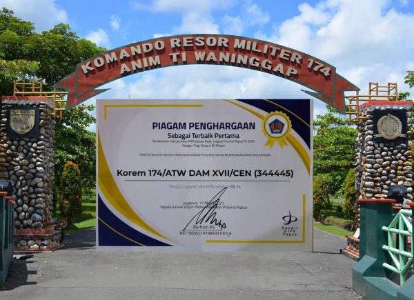 sertifikat Korem 174 Merauke Raih Peringkat Pertama Nilai IKPA di Provinsi Papua 22