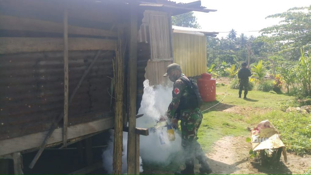 Cegah Wabah Penyakit Malaria, TNI Laksanakan Fogging di Papua 9