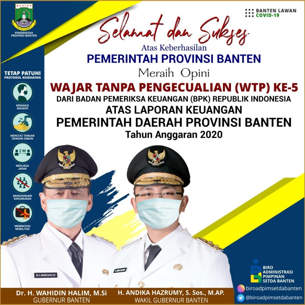 WTP Lima Kali Berturut-turut, Wahidin-Andika Konsisten Wujudkan Tata Kelola Keuangan yang Transparan dan Akuntabel 11