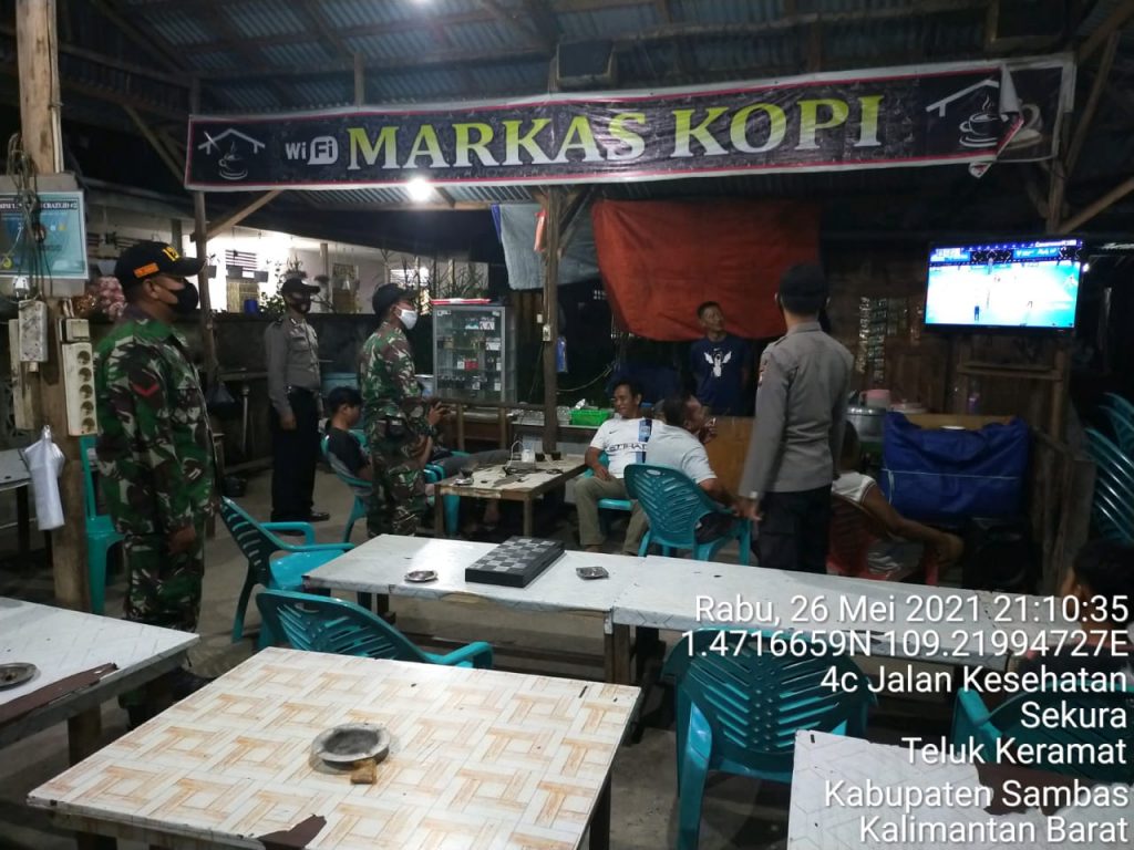 Antisipasi Corona Menyebar, Koramil dan Polsek Teluk Keramat Terapkan Prokes 9