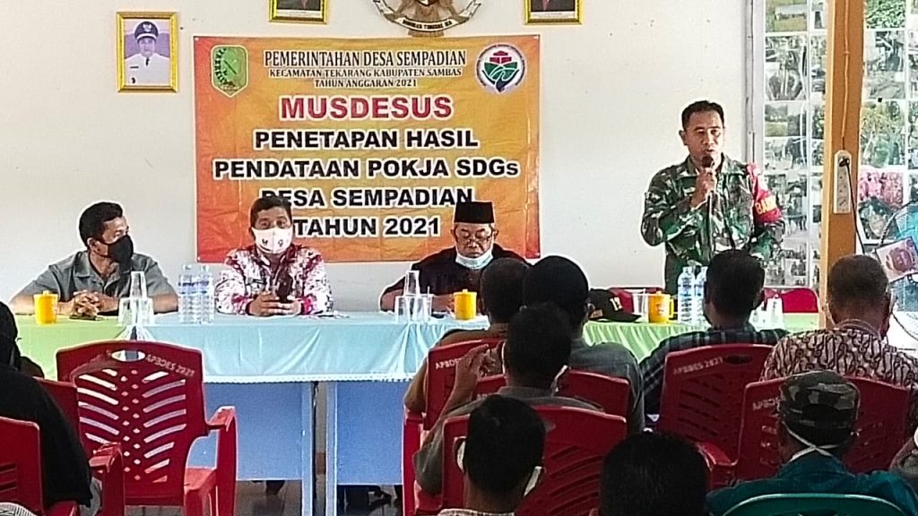 Dukung Pembangunan, Babinsa Tebas Hadiri Musyawarah Desa Binaan 10