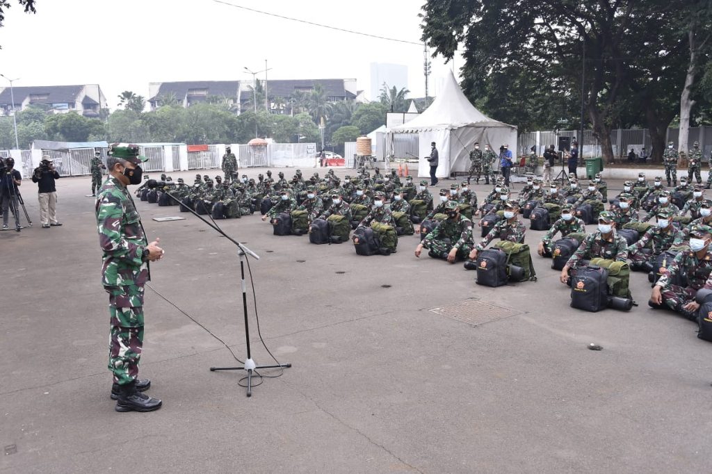 Bantu Penanganan Covid-19, 176 Tenaga Kesehatan TNI Tiba di Wisma Atlet Kemayoran 13