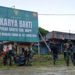 Satgas TMMD Ke-122 Kodim Mappi Bersihkan Pasar 89