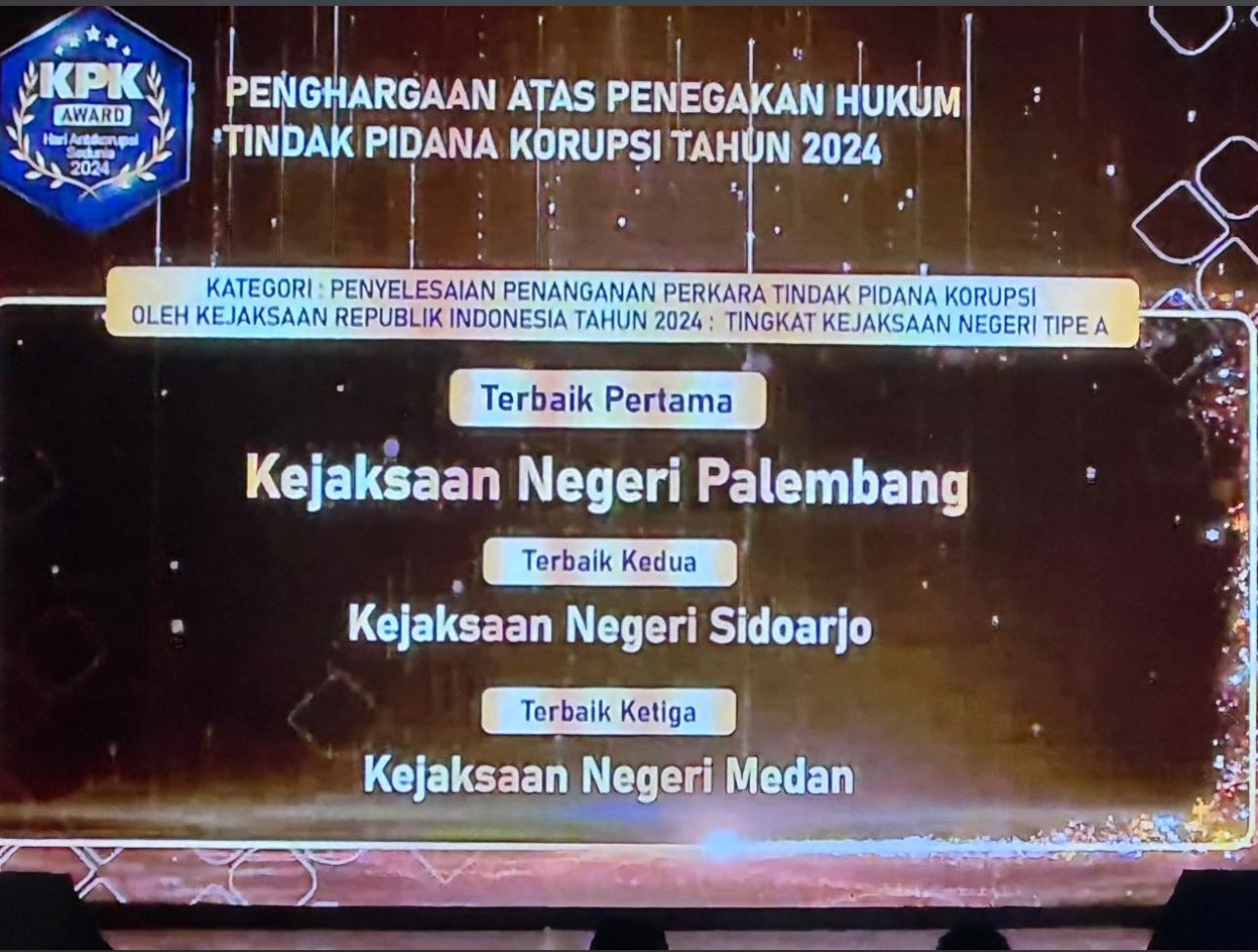Kejari Palembang Raih KPK Award pada Hari Anti Korupsi Sedunia 1