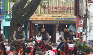 Patroli Berkuda Den Turangga Ditpolsatwa Baharkam Polri di CFD Depok Disenangi Warga 14