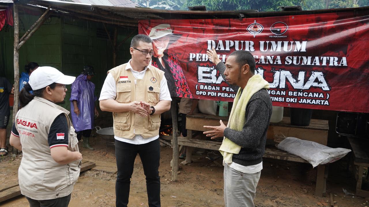 Bantu Korban Bencana, BAGUNA PDIP Bangun Dapur Umum di Desa Simarpinggan-Taput, Kenneth: Situasi Masih Sangat Memprihatinkan 1