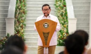 Gubernur DKI Jakarta, Pramono Anung memberikan sambutan KPK Hibahkan Dua Aset Korupsi Rp9,66 Miliar ke Pemprov DKI 2