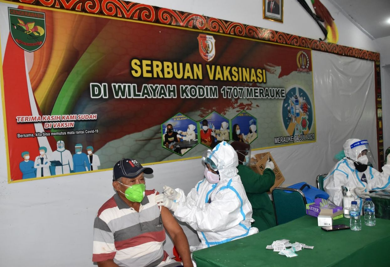 Sebanyak 24.363 Orang Divaksin Dalam Kegiatan Serbuan Vaksinasi Covid-19 Oleh Korem 174 Merauke 1