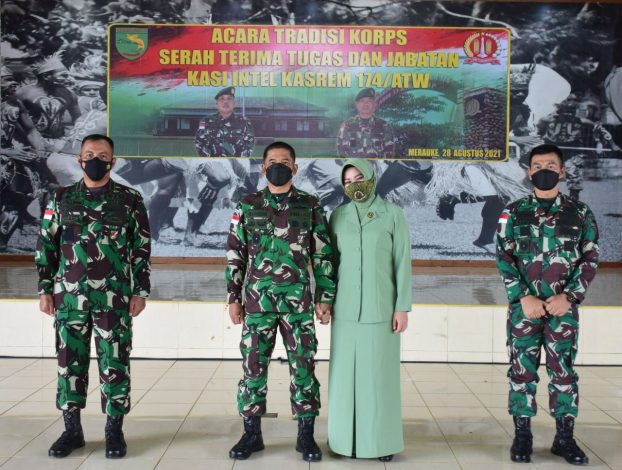 Danrem Merauke Pimpin Acara Tradisi Korps dan Sertijab Kasi Intel Kasrem 174/ATW 32