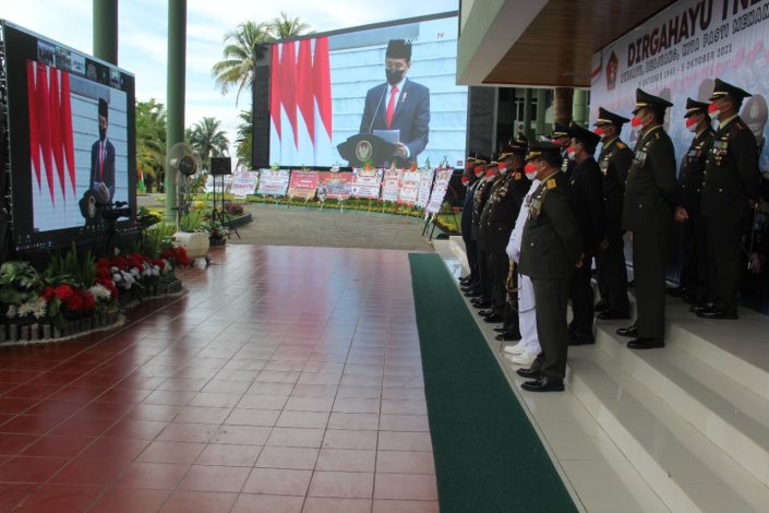 Secara Virtual, Pangdam XVII/Cenderawasih Ikuti Upacara HUT Ke-76 TNI 71