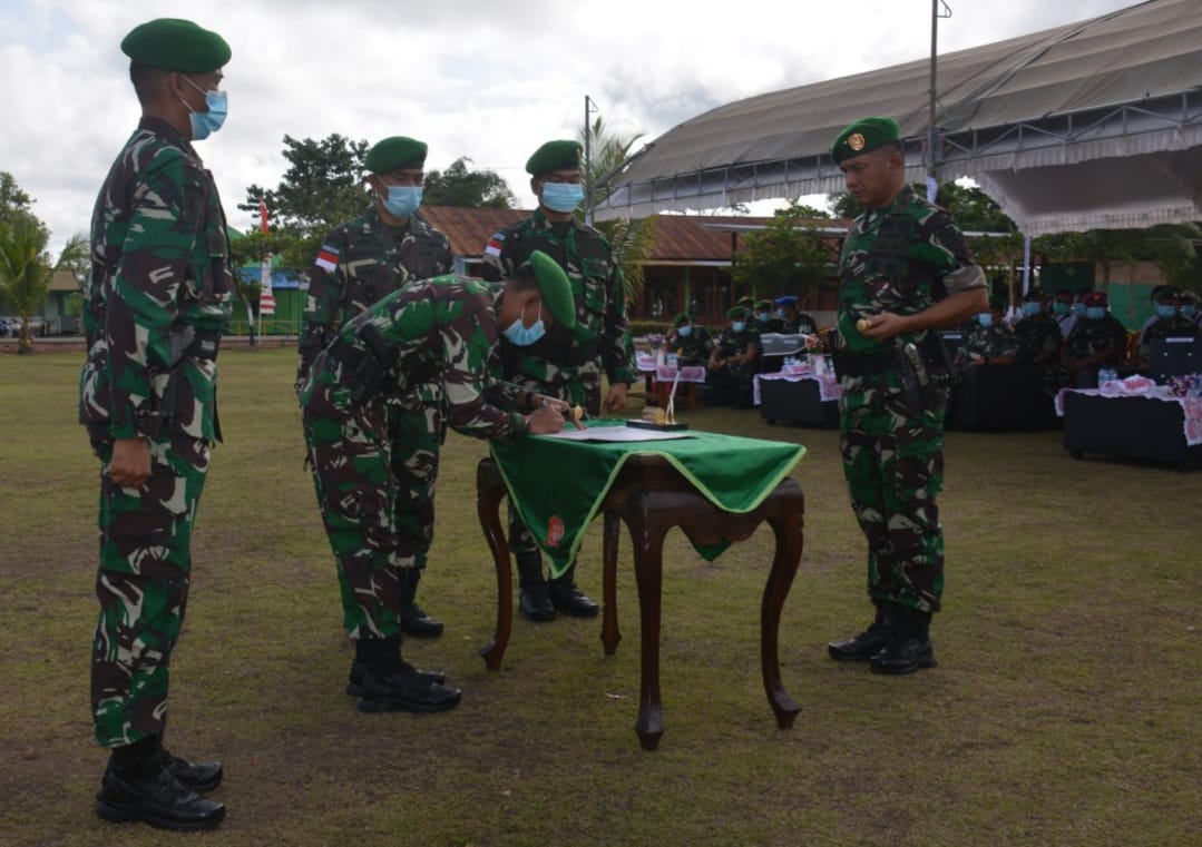 Danrem 174 Merauke Pimpin Upacara Serah Terima Jabatan Komandan Batalyon Infanteri 757/GV 1