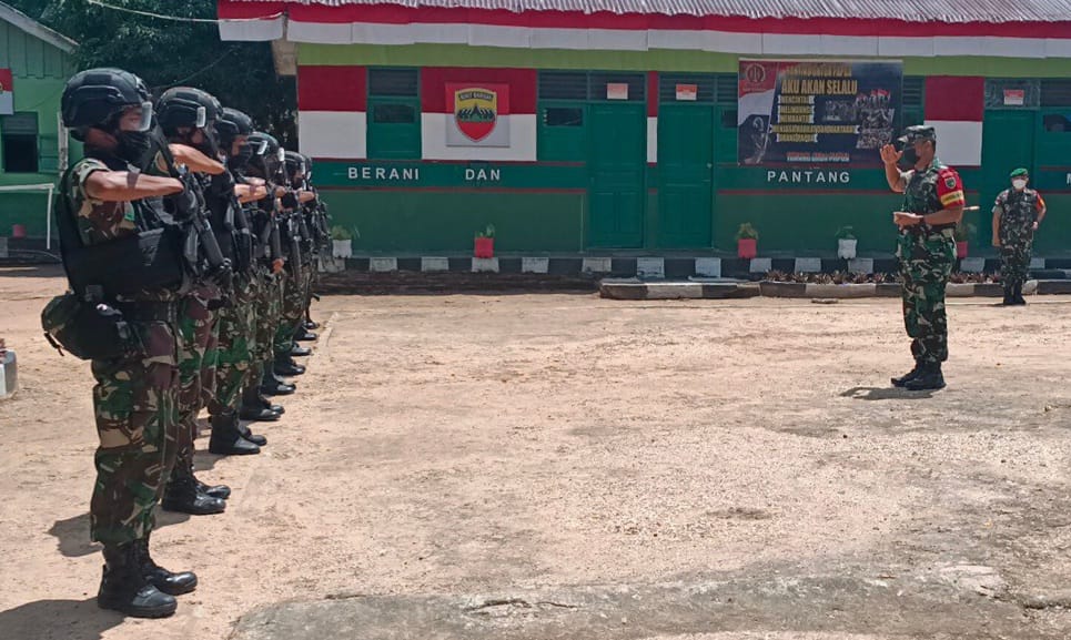 Danrem 174 Merauke Kunjungi Pos Satgas Pamtas RI-PNG Yonif 123/Rajawali 1