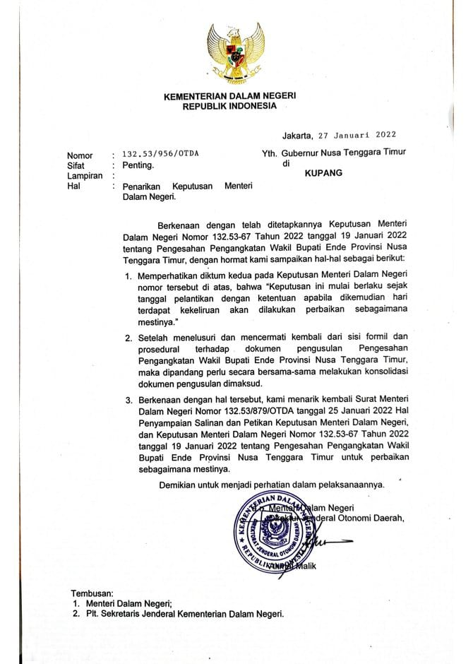 Padma Indonesia Desak Mendagri Batalkan Pengangkatan Wakil Bupati Ende 1