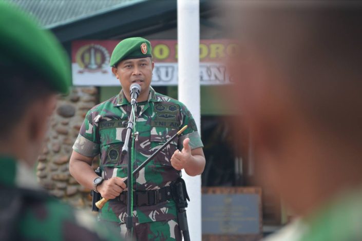 Dandim 1710/Mimika Beri Pengarahan Kepada Prajurit Kodim dan Bapras 12