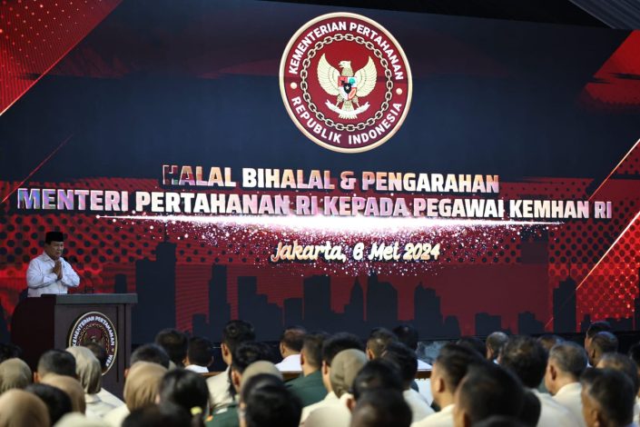 Prabowo Gelar Halal Bihalal dan Pengarahan Pegawai Kemhan 10